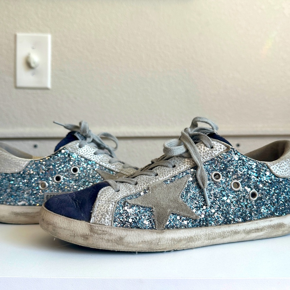 Golden Goose Deluxe Brand Superstar Sneakers - Glitter & Suede - Size 38